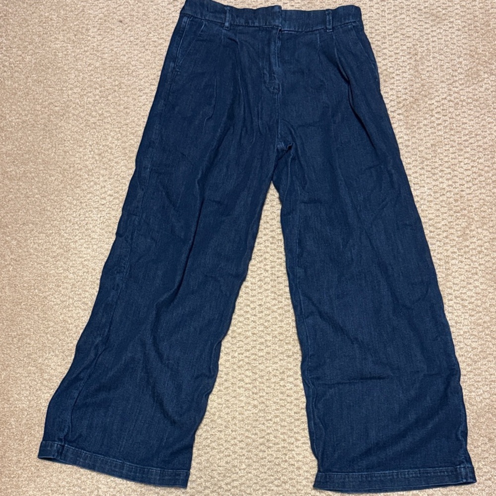 American Eagle Outfitters Dark Blue Trouser Wide-leg Jeans